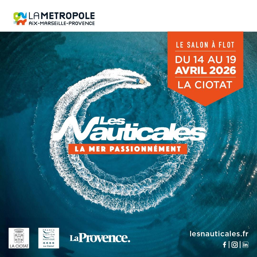 Bleu Calanque aux Nauticales de La Ciotat 2026 — Stand M9 | Location & Vente de Bateaux Marseille